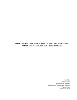 effect of softwood biochars on earthworms in two contrasting