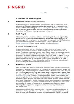 Becoming a new supplier in the Finnish electricity retail market?