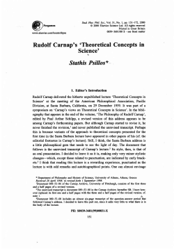 "Rudolf Carnap`s `Theoretical Concepts in Science - HIST