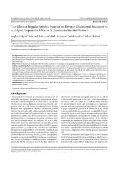 The Effect of Regular Aerobic Exercise on Reverse Cholesterol