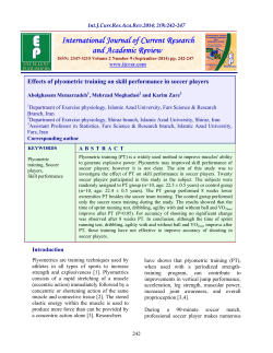 Effects of plyometric training on skill performance in soccer players