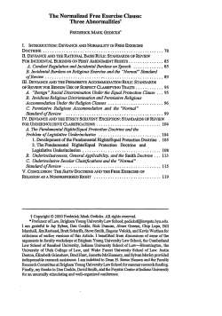 The Normalized Free Exercise Clause