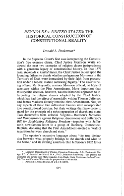REYNOLDS v. UNITED STATES: THE HISTORICAL