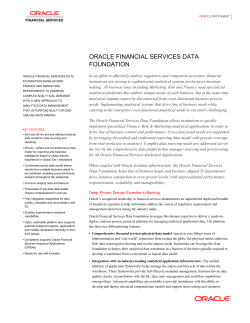 Oracle Financial Services Data Warehouse