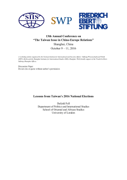 Lessons from Taiwan`s 2016 National Elections