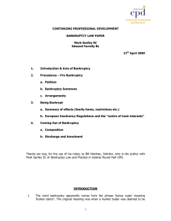 1 Mark Sanfey SC of Bankruptcy Law and Practice in