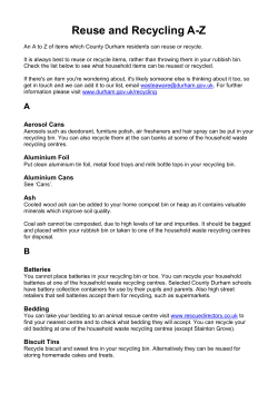 Reuse and Recycling AZ - Durham County Council