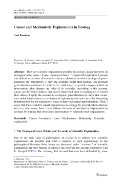 Causal and Mechanistic Explanations in Ecology