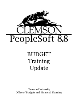 PeopleSoft Budget Training