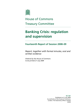 Banking Crisis: regulation and supervision