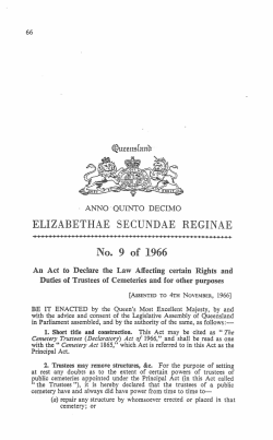 Cemetery Trustees (Declaratory) Act of 1966