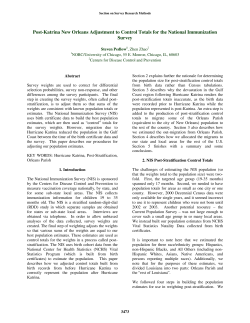 Post-Katrina New Orleans Adjustment to Control Totals for the