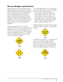 Narrow Bridges and Culverts