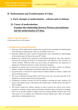II. Modernisation and Transformation of China A. Early attempts at