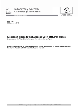 Election of judges to the European Court of Human Rights