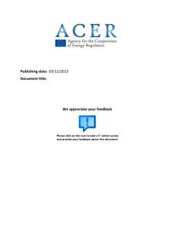 Framework Guidelines - Agency for the Cooperation of Energy