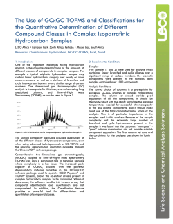The Use of GCxGC-TOFMS and Classifications for the Quantitative