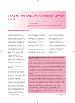 Roles of Small and Semi- subsistence Farms in