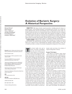 Evolution of Bariatric Surgery: A Historical Perspective