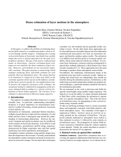 Dense estimation of layer motions in the atmosphere