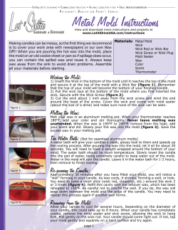 Metal Mold Instructions - Let it Shine Candle Supplies