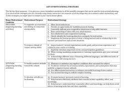 1 LIST OF MOTIVATIONAL STRATEGIES This list has three
