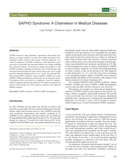 SAPHO Syndrome: A Chameleon in Medical Diseases