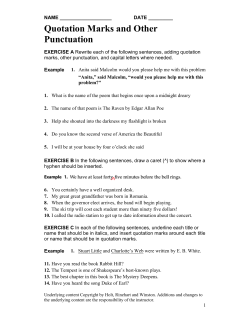 Quotation Marks and Other Punctuation