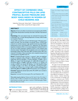 EFFECT OF COMBINED ORAL CONTRACEPTIVE PILLS ON LIPID