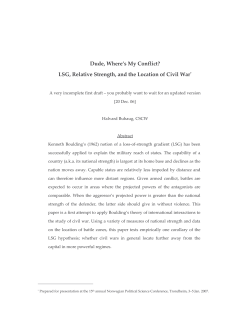 Dude, Where`s My Conflict? LSG, Relative Strength, and the