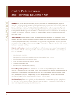 SN A P SHO T - Perkins Career and Technical Education