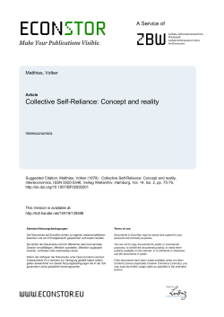 Collective Self-Reliance: Concept and reality