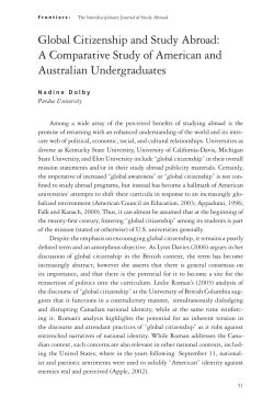 Global Citizenship and Study Abroad: A Comparative Study of