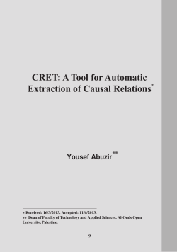 CRET: A Tool for Automatic Extraction of Causal Relations Yousef