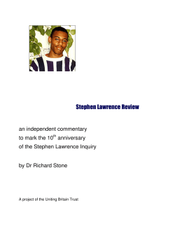 Stephen Lawrence review by Dr Richard Stone