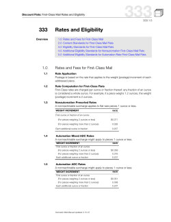 Eligibility Standards for First-Class Mail Flats