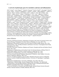 A network of pleiotropic genes for metabolic syndrome and