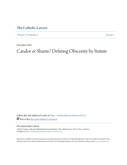 Candor or Shame? Defining Obscenity by Statute