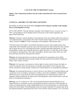 LAW 81 OF THE ENVIRONMENT (Cuba)