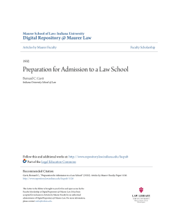Preparation for Admission to a Law School
