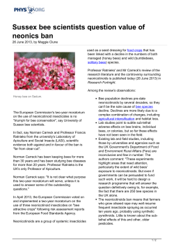 Sussex bee scientists question value of neonics ban