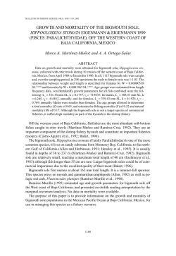 Growth and mortality of the bigmouth sole, Hippoglossina stomata