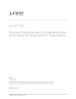 Junos&reg; OS Common Criteria Evaluation
