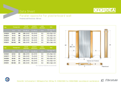 Data Sheet Parallel opposite for plasterboard wall