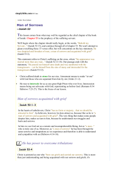 Man of sorrows acquainted with grief 1 He has power