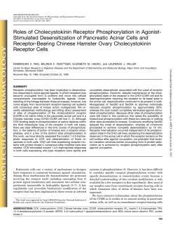 Stimulated Desensitization of Pancreatic Acinar Cells and Receptor