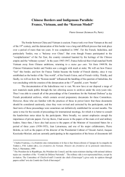 Chinese Borders and Indigenous Parallels: France, Vietnam, and the
