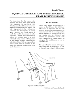 equinox observations in indian creek, utah, during 1981-1982