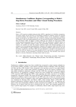 Simultaneous Confidence Regions Corresponding to Holm`s Step