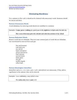 Eliminating Wordiness - San Jose State University